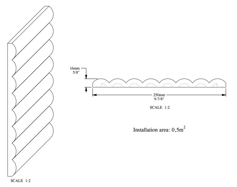 Стеновая панель под покраску Orac Decor Modern Hill W110F гибкая 2000×250×16