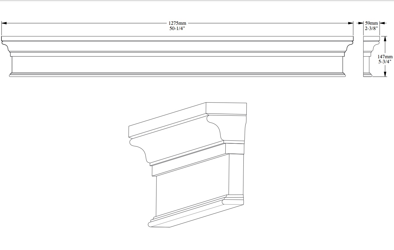 Дверной декор верхний под покраску Orac Decor D400 1275x145×55 мм Дверной декор верхний под покраску Orac Decor D400 1275x145×55 мм
