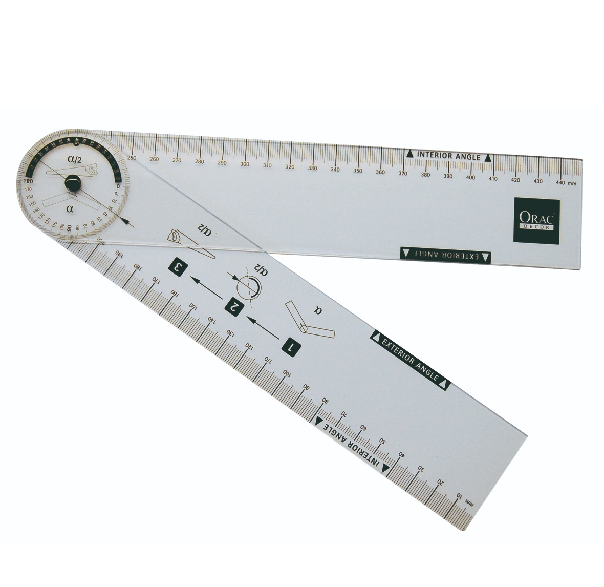 Линейка-транспортир Orac Decor FB15