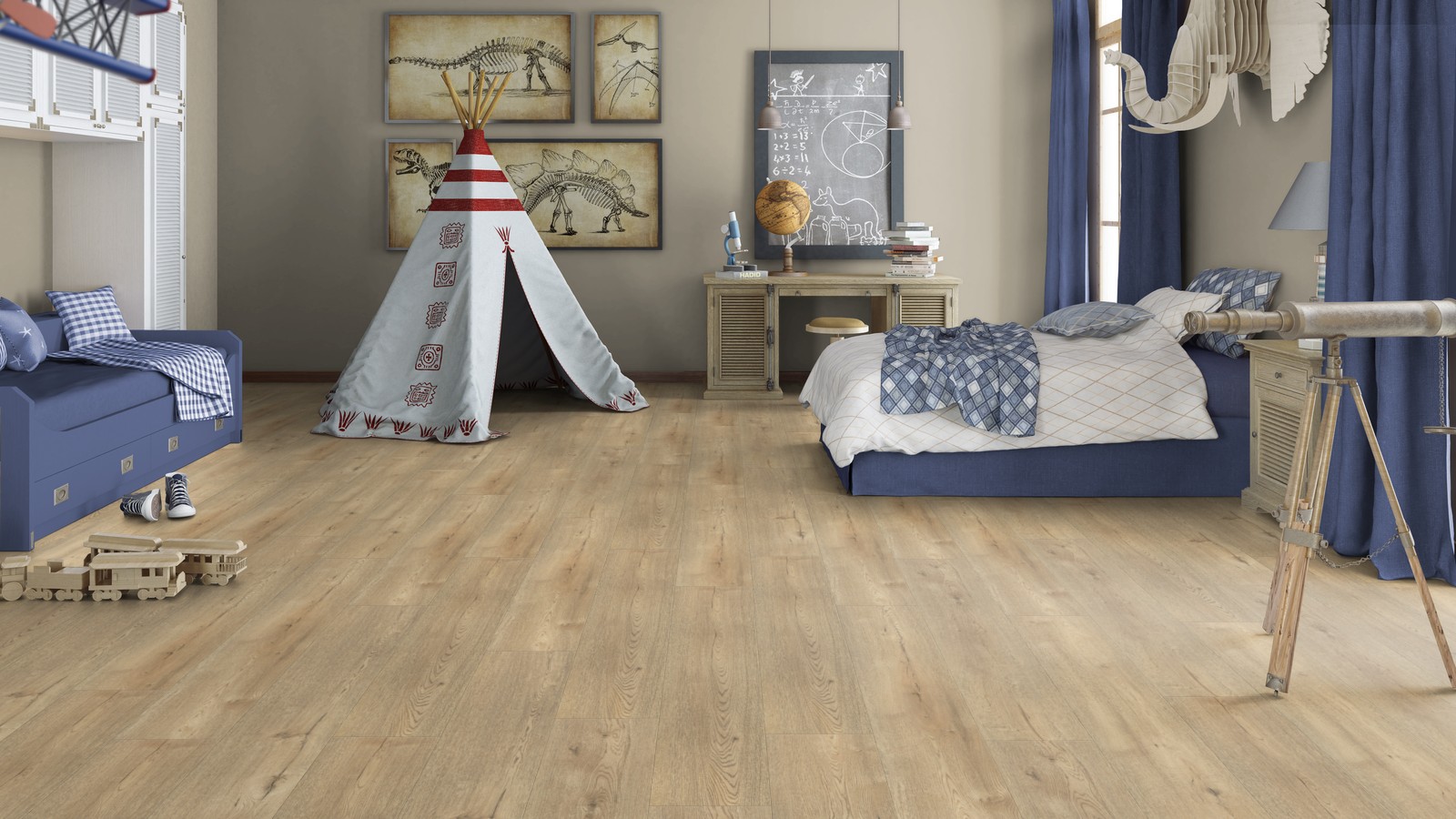 Кварцвиниловый SPC ламинат Tarkett Art Vinyl Deep House Laura 1400×225×4,6 фото в интерьере