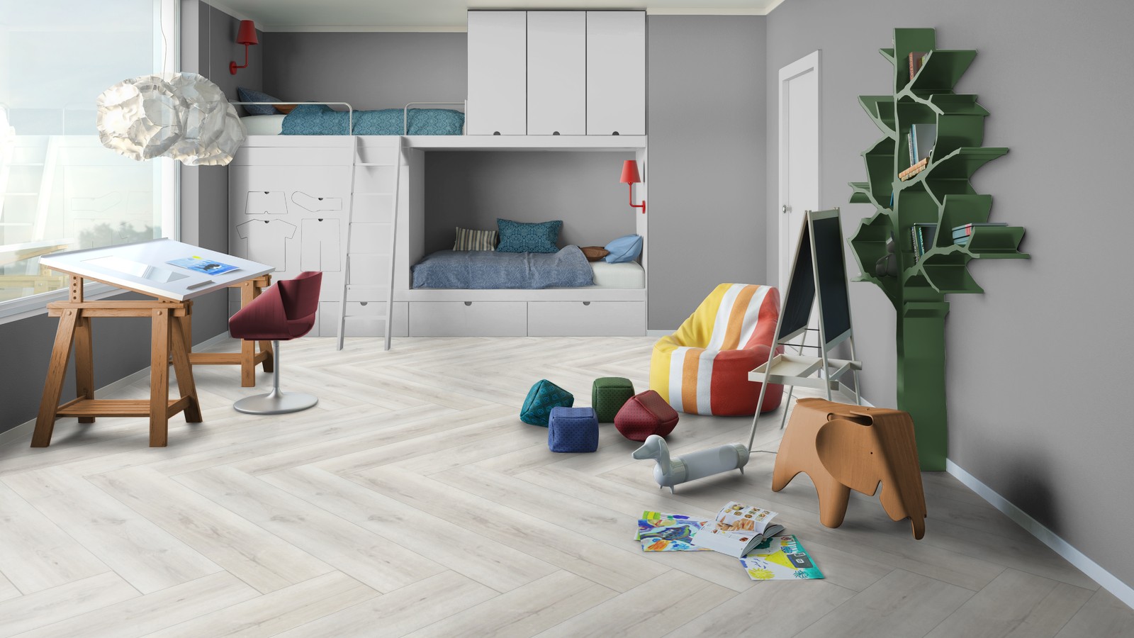 Кварцвиниловый SPC ламинат Tarkett Art Vinyl Deep House Patrick 1400×225×4,6 фото в интерьере