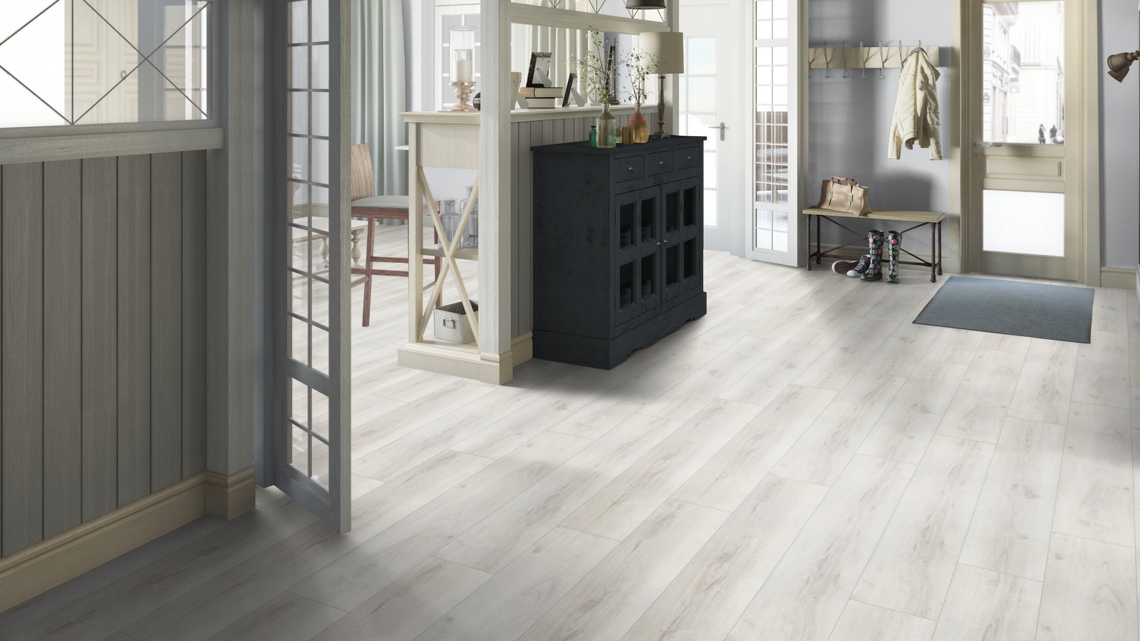 Кварцвиниловый SPC ламинат Tarkett Art Vinyl Deep House Patrick 1400×225×4,6 фото в интерьере