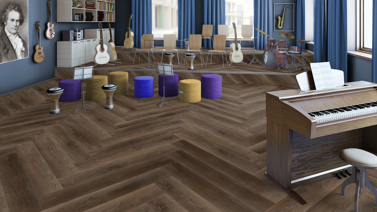 Кварцвиниловый SPC ламинат Tarkett Art Vinyl Deep House Rachel 1400×225×4,6 фото в интерьере Кварцвиниловый SPC ламинат Tarkett Art Vinyl Deep House Rachel 1400×225×4,6 фото в интерьере