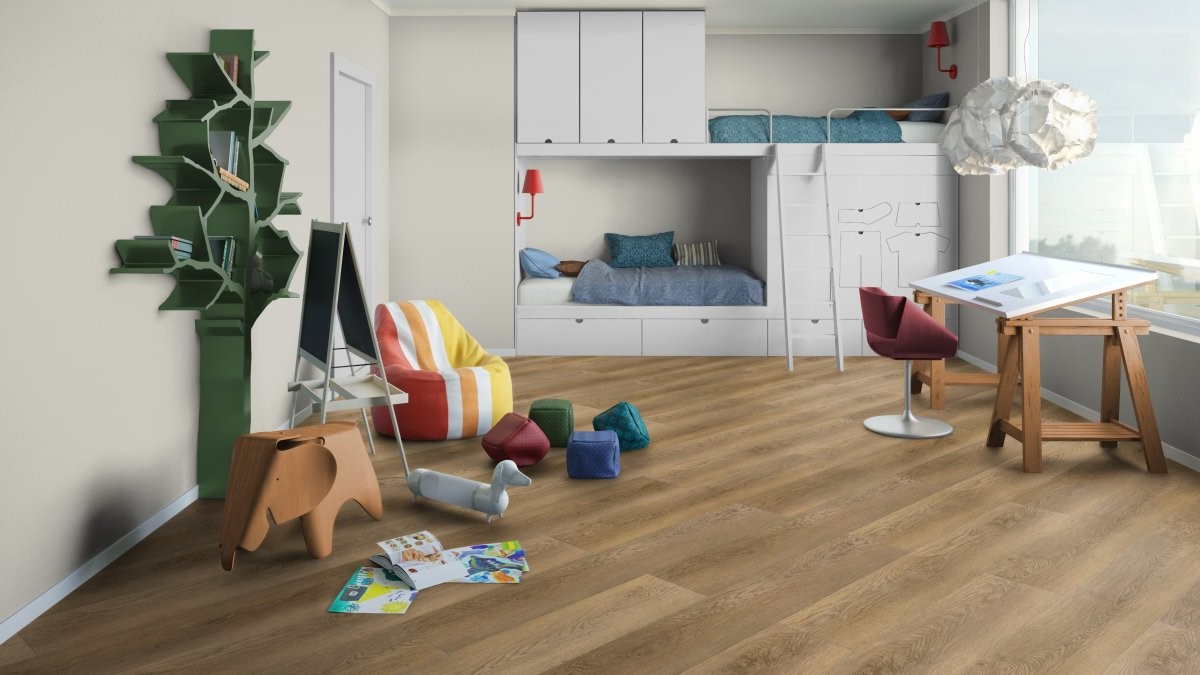 Кварцвиниловый SPC ламинат Tarkett Art Vinyl Deep House Stanley 1400×225×4,6 фото в интерьере