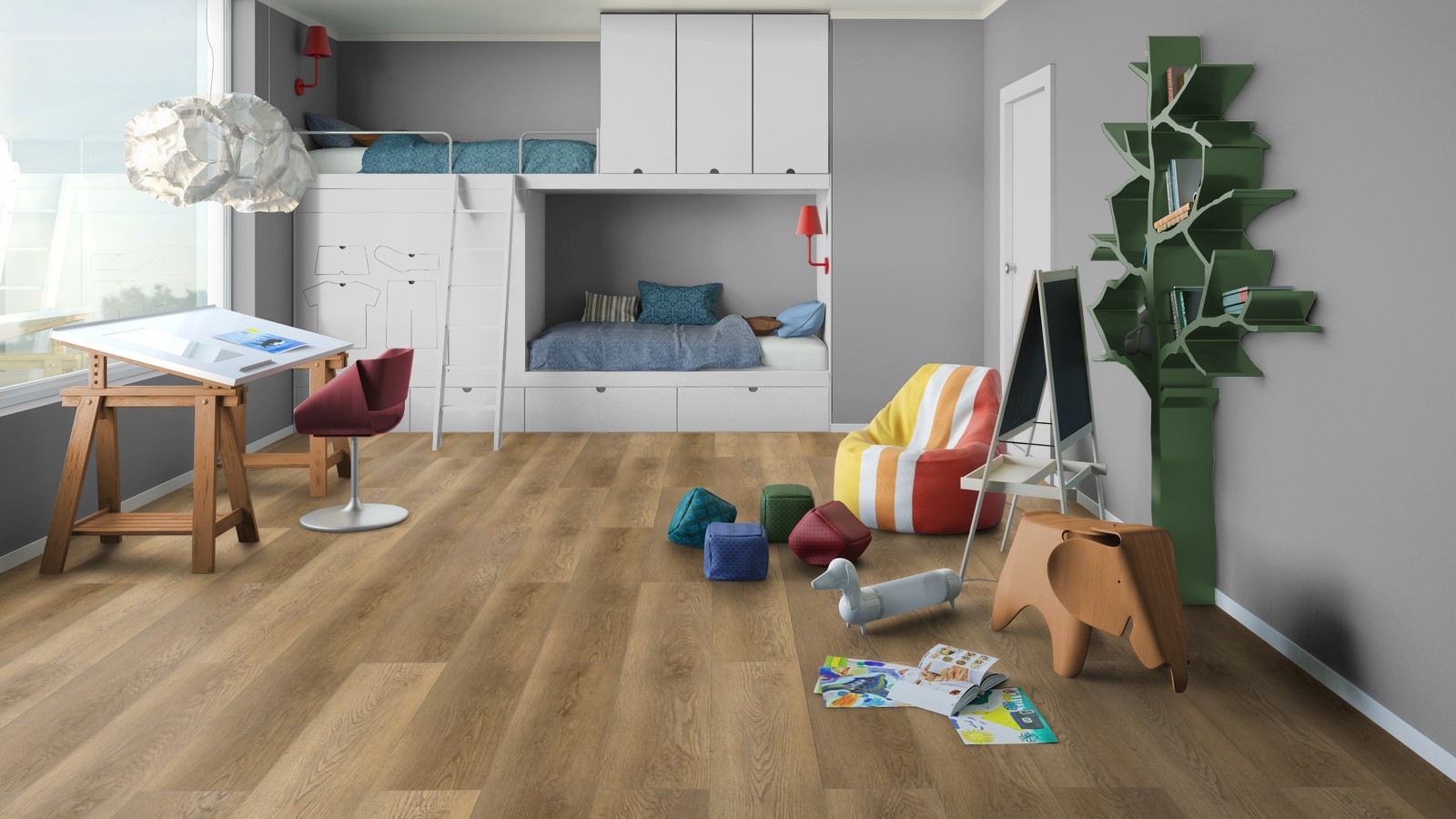 Кварцвиниловый SPC ламинат Tarkett Art Vinyl Deep House Stanley 1400×225×4,6 фото в интерьере