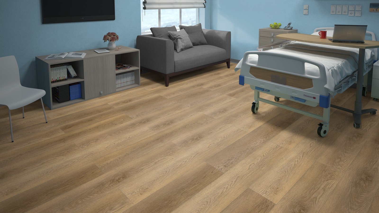 Кварцвиниловый SPC ламинат Tarkett Art Vinyl Deep House Stanley 1400×225×4,6 фото в интерьере