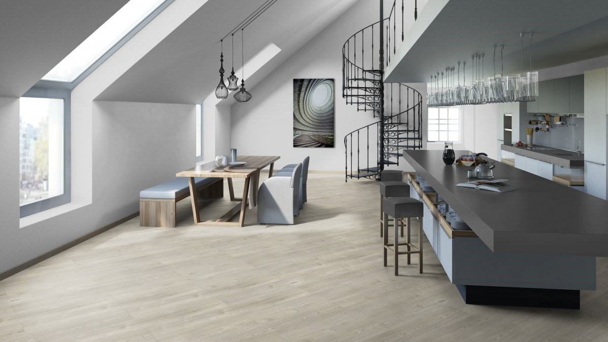 Кварцвиниловый SPC ламинат Tarkett Art Vinyl Deep House Walter 1400×225×4,6 фото в интерьере