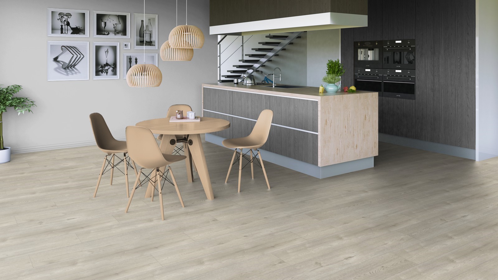 Кварцвиниловый SPC ламинат Tarkett Art Vinyl Deep House Walter 1400×225×4,6 фото в интерьере