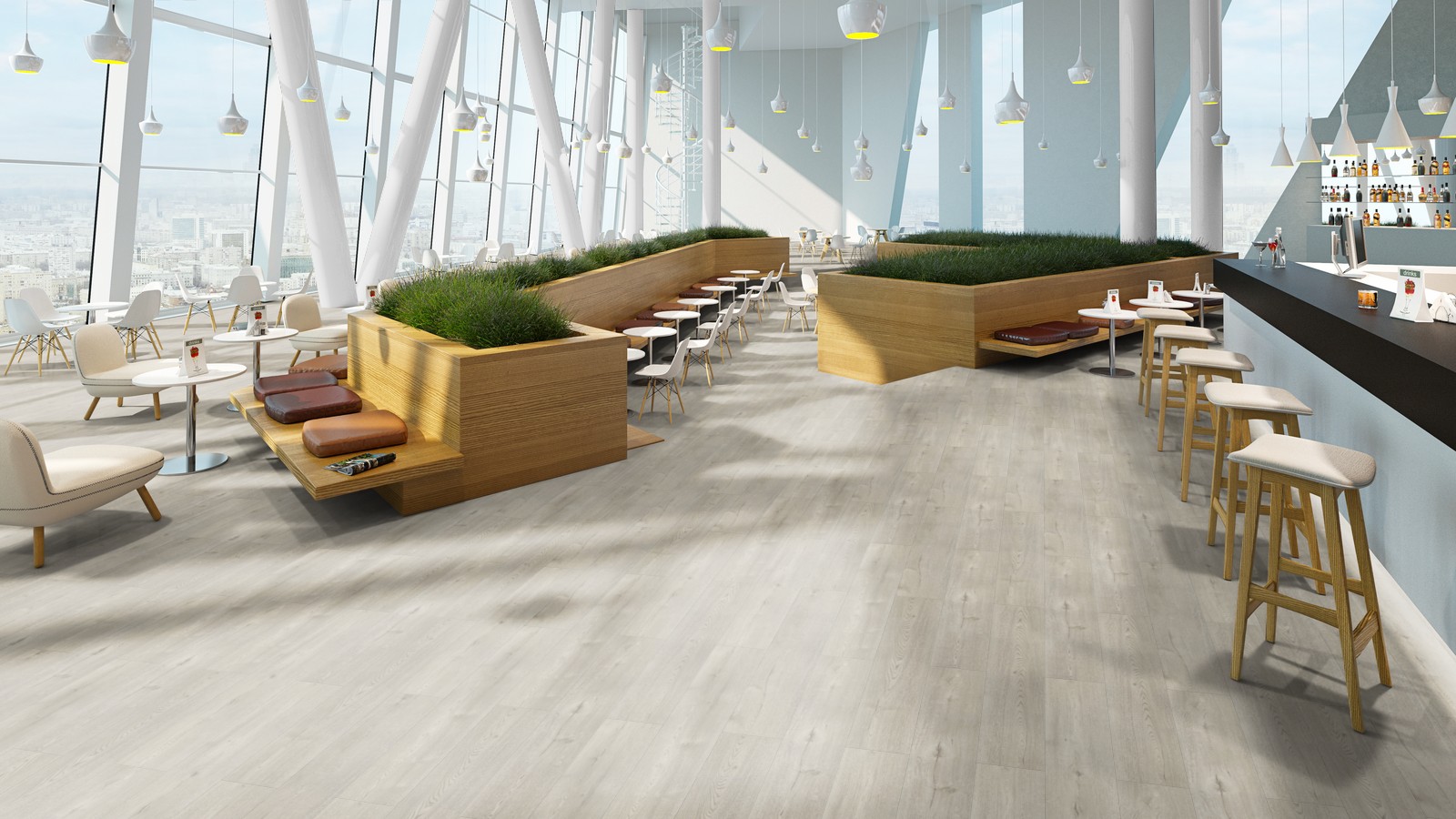 Кварцвиниловый SPC ламинат Tarkett Art Vinyl Deep House Walter 1400×225×4,6 фото в интерьере