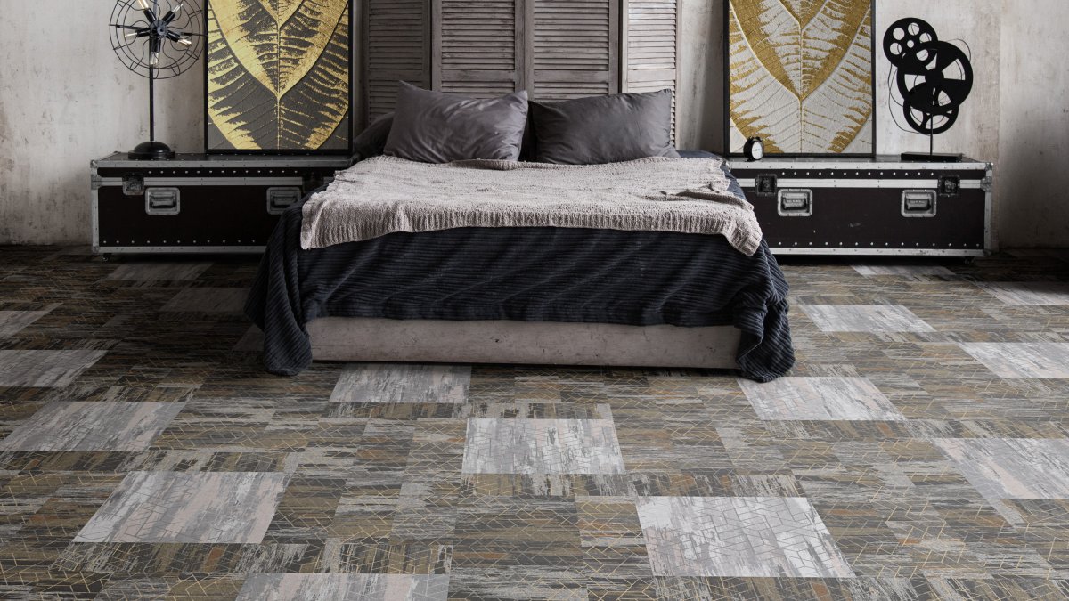 Кварцвиниловая плитка Tarkett Art Vinyl клеевая Lounge Digi Edition Armin DJ 457,2×457,2×3 фото в интерьере