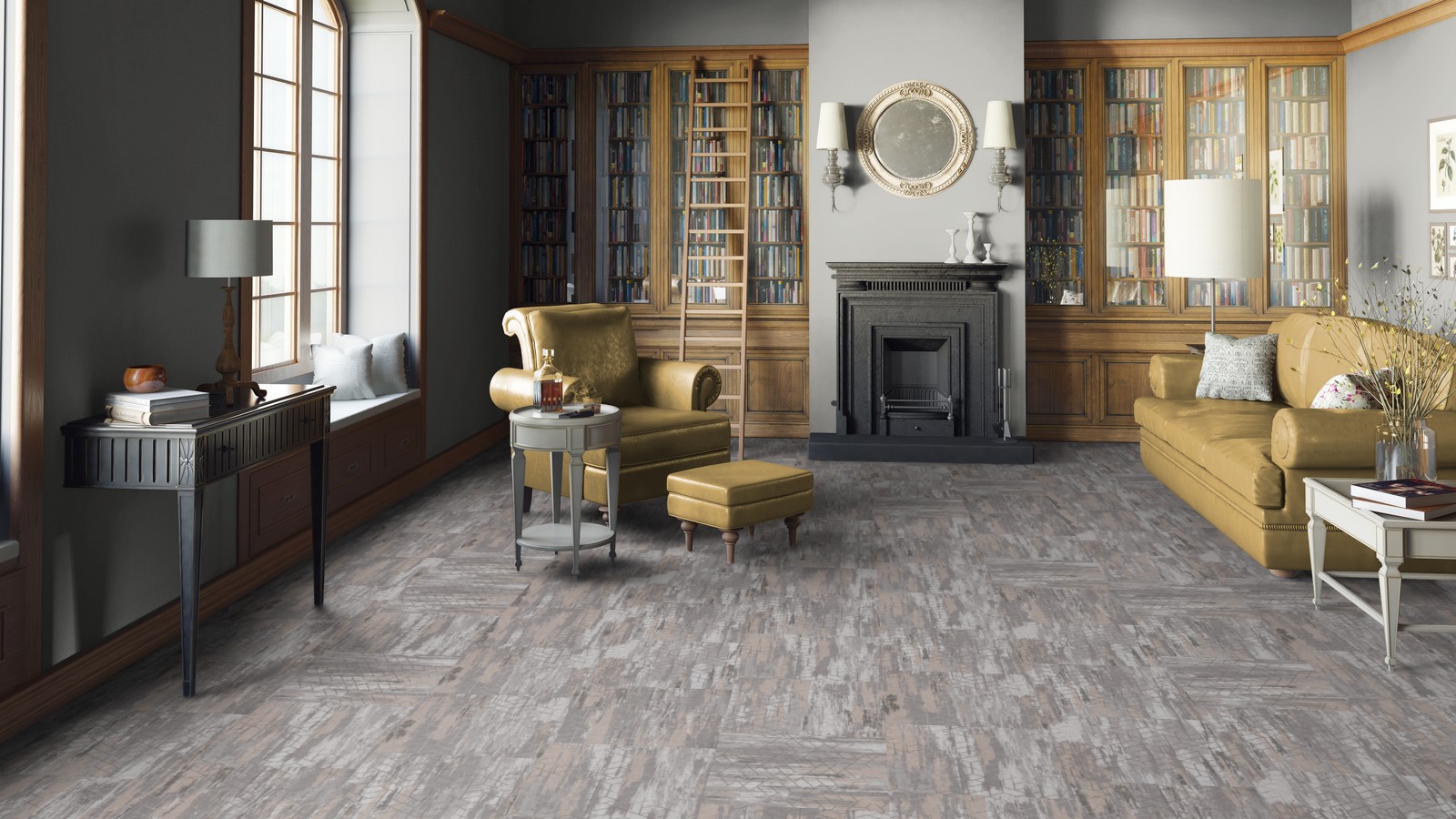 Кварцвиниловая плитка Tarkett Art Vinyl клеевая Lounge Digi Edition Armin DJ 457,2×457,2×3 фото в интерьере