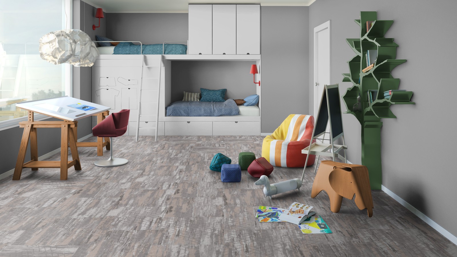 Кварцвиниловая плитка Tarkett Art Vinyl клеевая Lounge Digi Edition Armin DJ 457,2×457,2×3 фото в интерьере