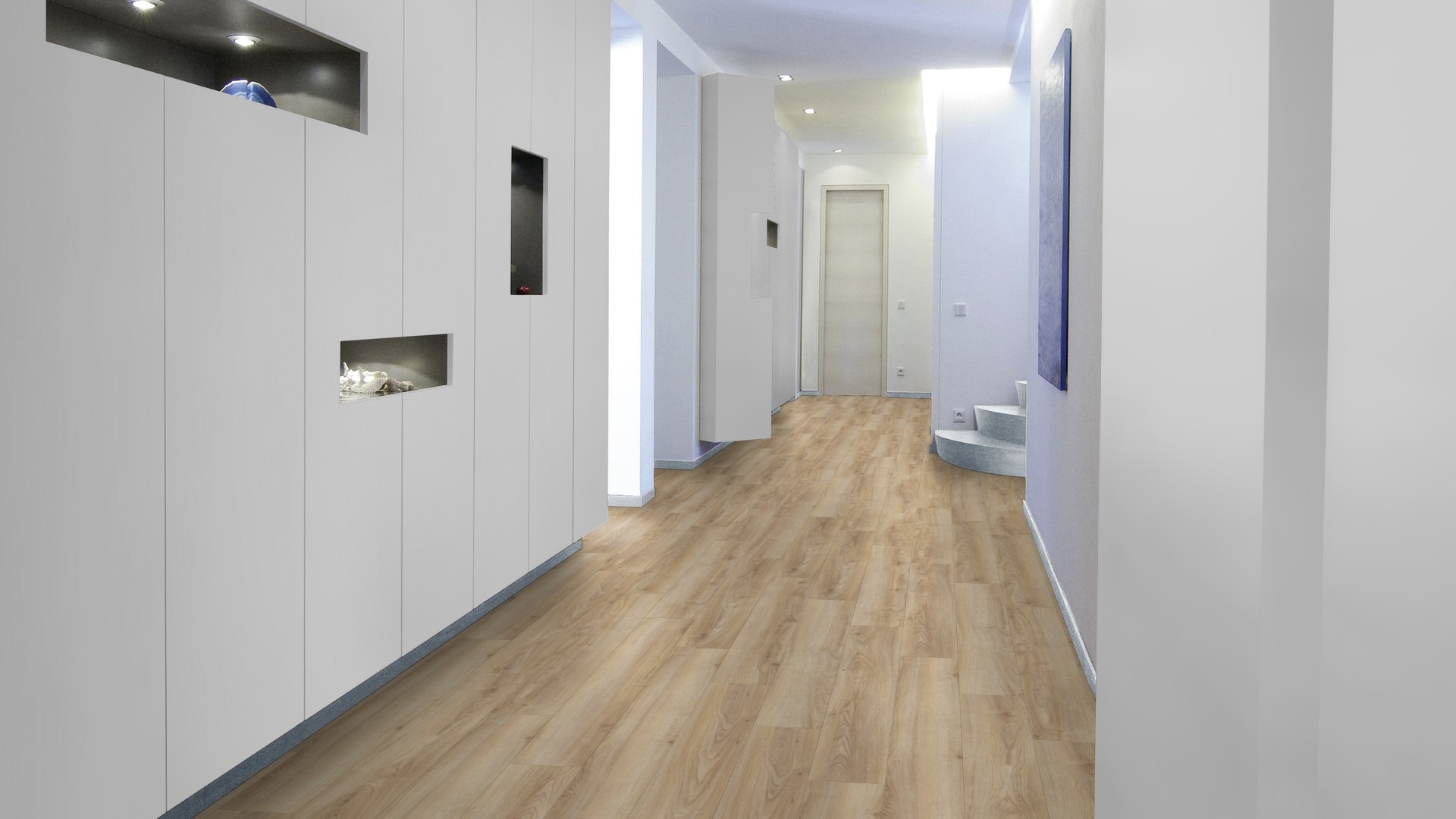 Ламинат Kaindl Natural Touch Премиум доска Дуб Crema K2241 RC 1383×159×10 фото в интерьере