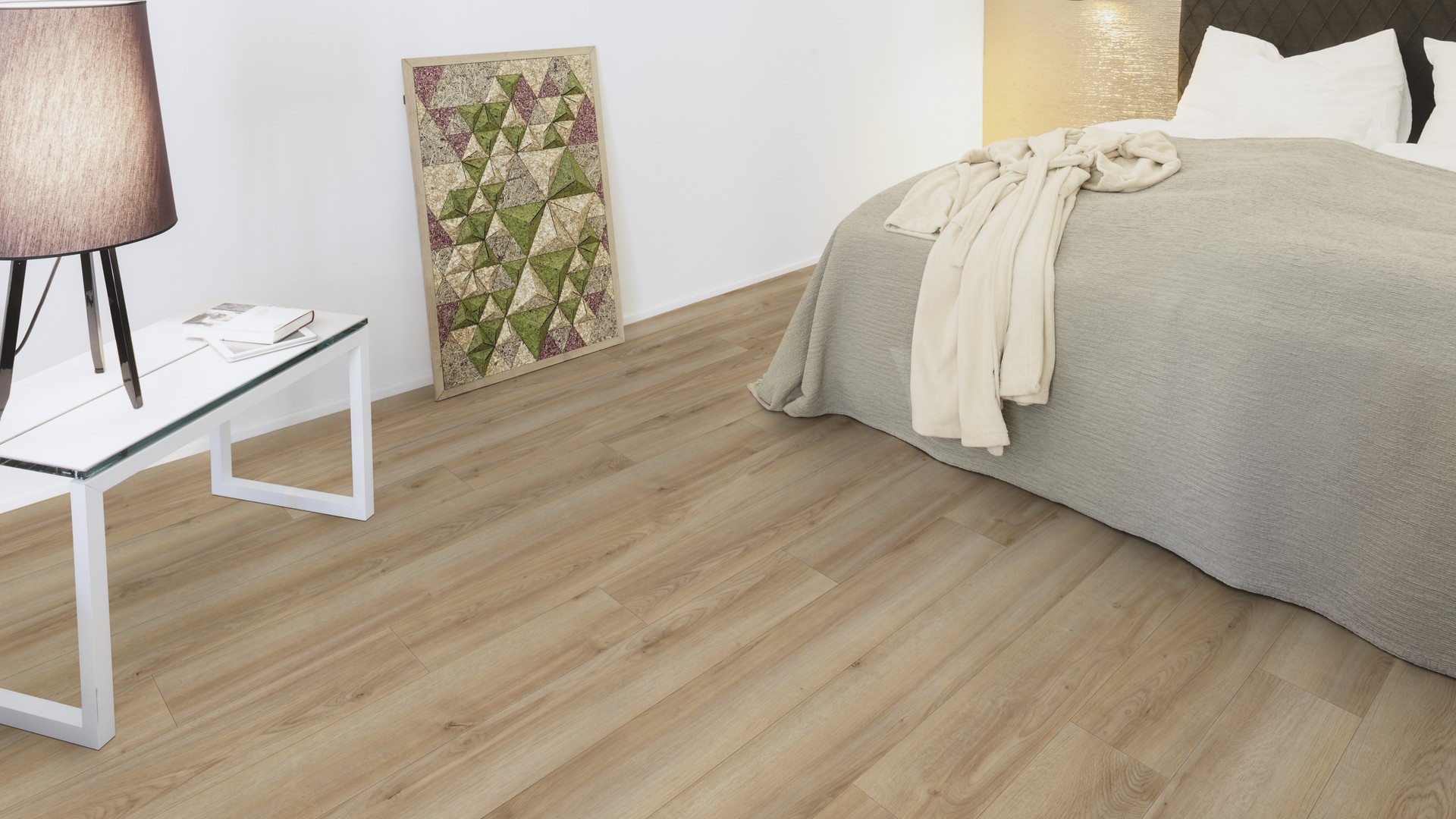 Ламинат Kaindl Natural Touch Премиум доска Дуб Crema K2241 RC 1383×159×10 фото в интерьере