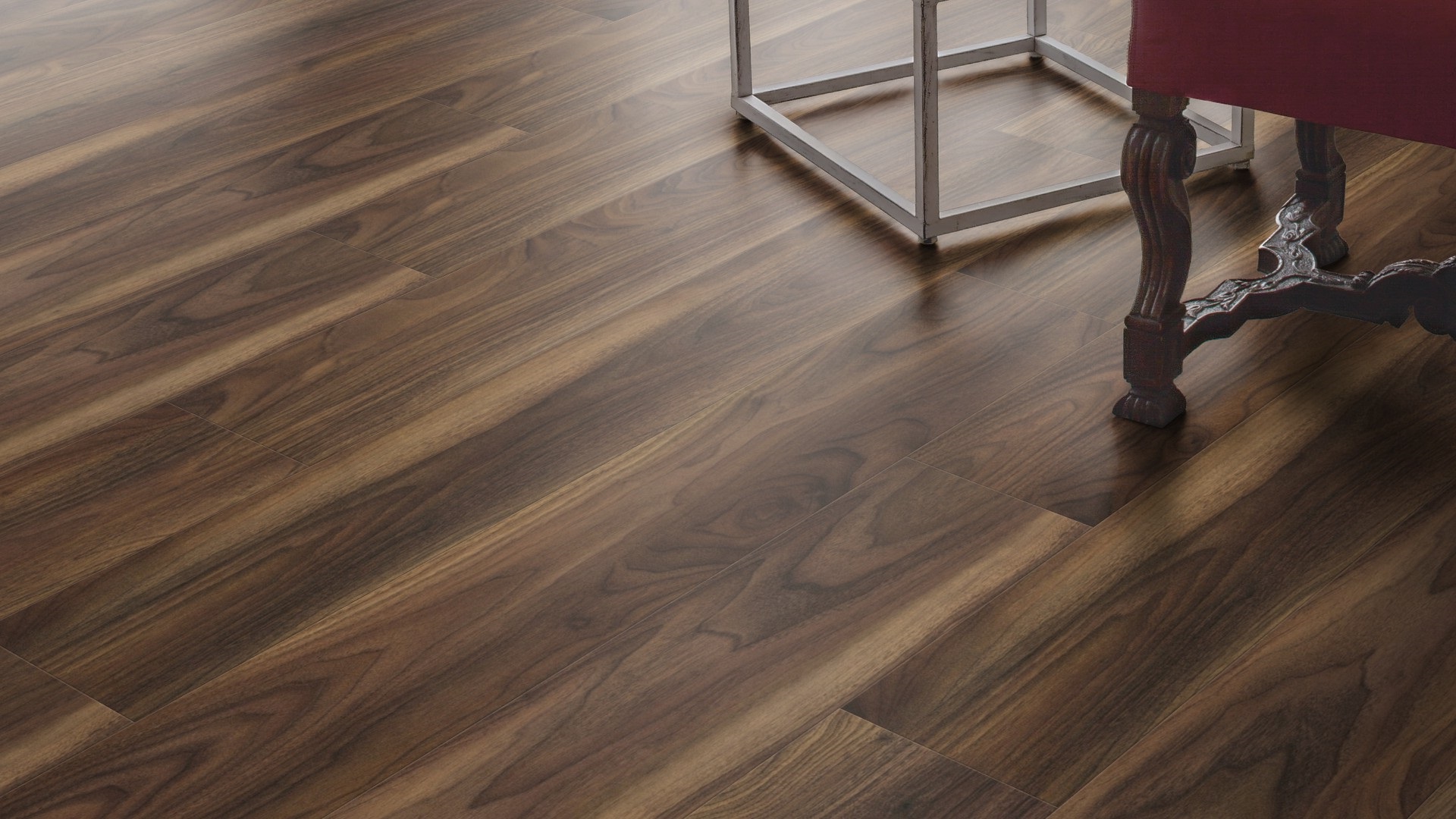 Ламинат Kaindl Classic Touch Стандартная доска Орех Newport 37658 EG 1383×193×8 фото в интерьере