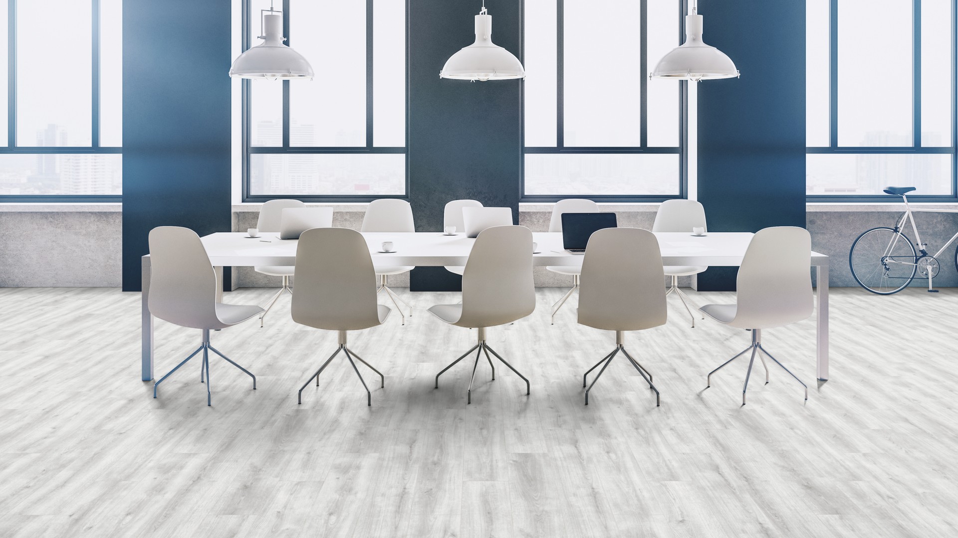 Ламинат Kaindl Aqua Pro Select Natural Touch 12.0 Стандартная доска Дуб Бетон К4422 RI 1383×193×12 фото в интерьере