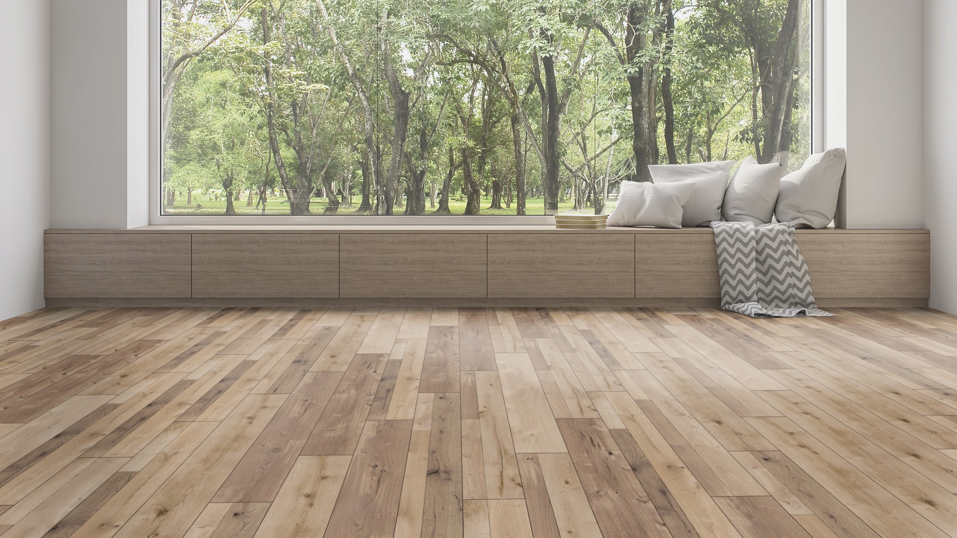 Ламинат Kaindl Aqua Pro Select Natural Touch 12.0 Стандартная доска 3 в 1 Дуб Trend К4361 RF 1383×193×12 фото в интерьере