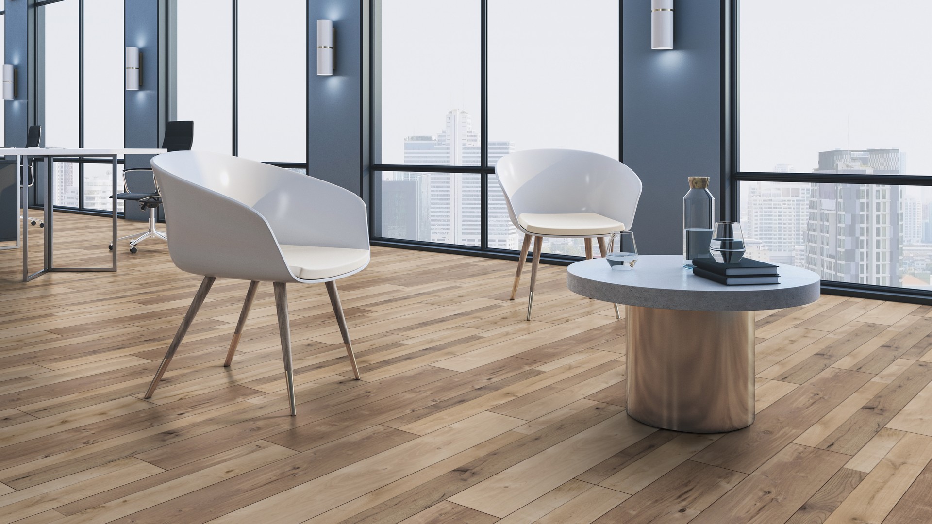 Ламинат Kaindl Aqua Pro Select Natural Touch 12.0 Стандартная доска 3 в 1 Дуб Trend К4361 RF 1383×193×12 фото в интерьере