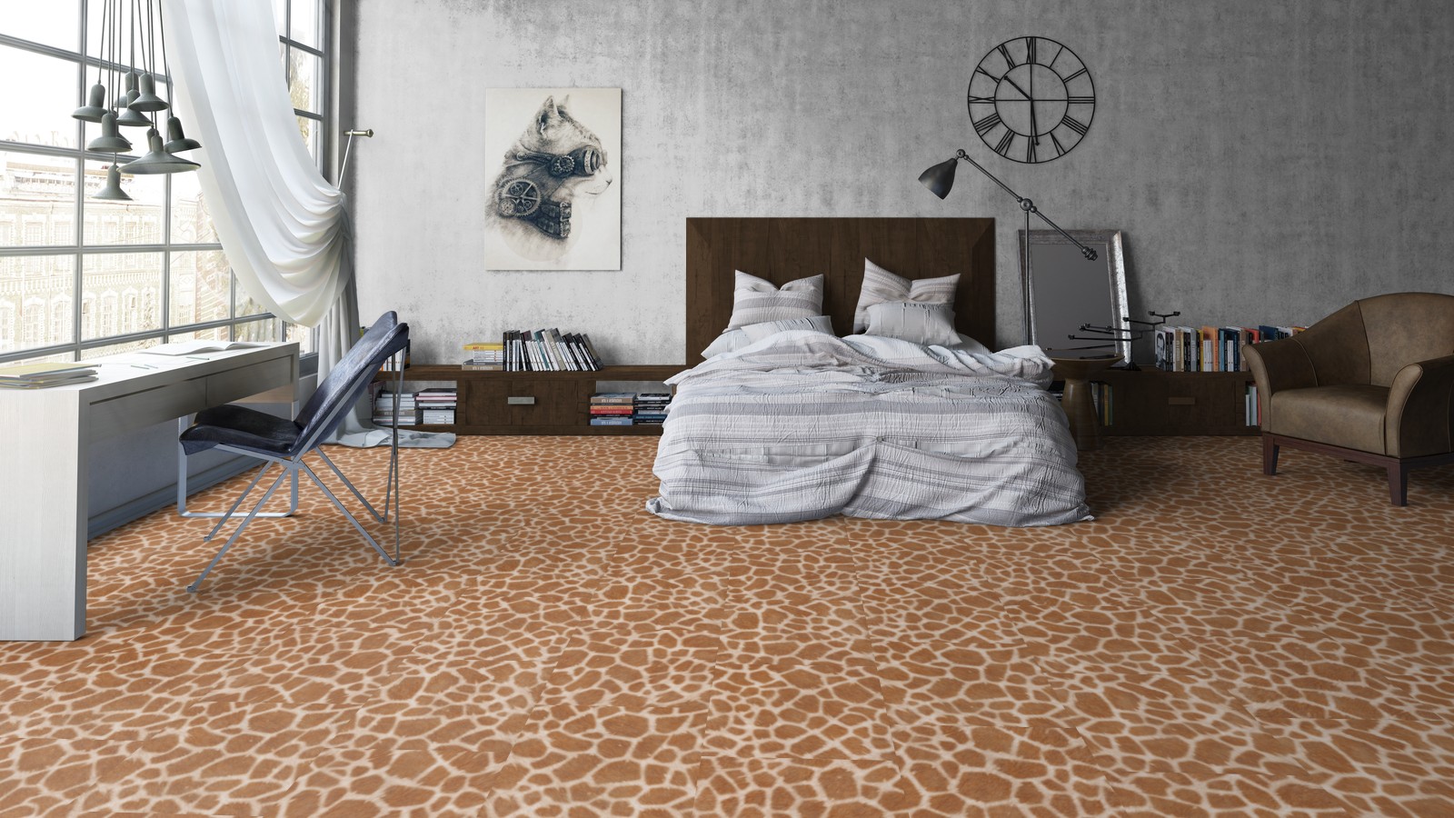 Кварцвиниловая плитка Tarkett Art Vinyl клеевая Lounge Digi Edition Benny DJ 457,2×457,2×3 фото в интерьере