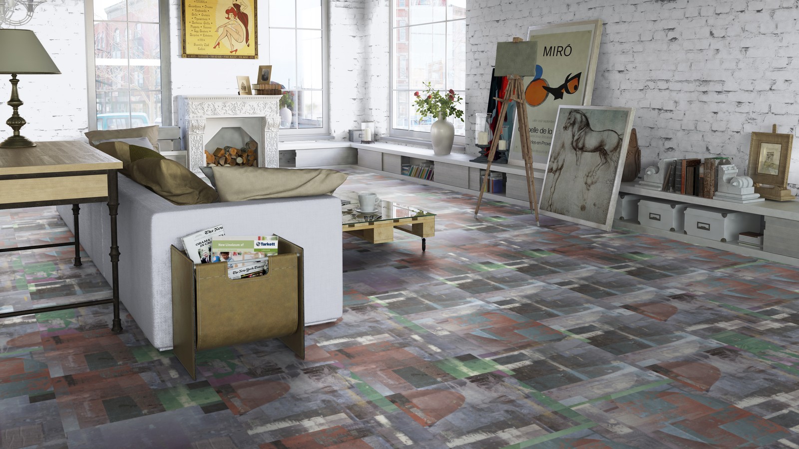 Кварцвиниловая плитка Tarkett Art Vinyl клеевая Lounge Digi Edition Paul DJ 457,2×457,2×3 фото в интерьере