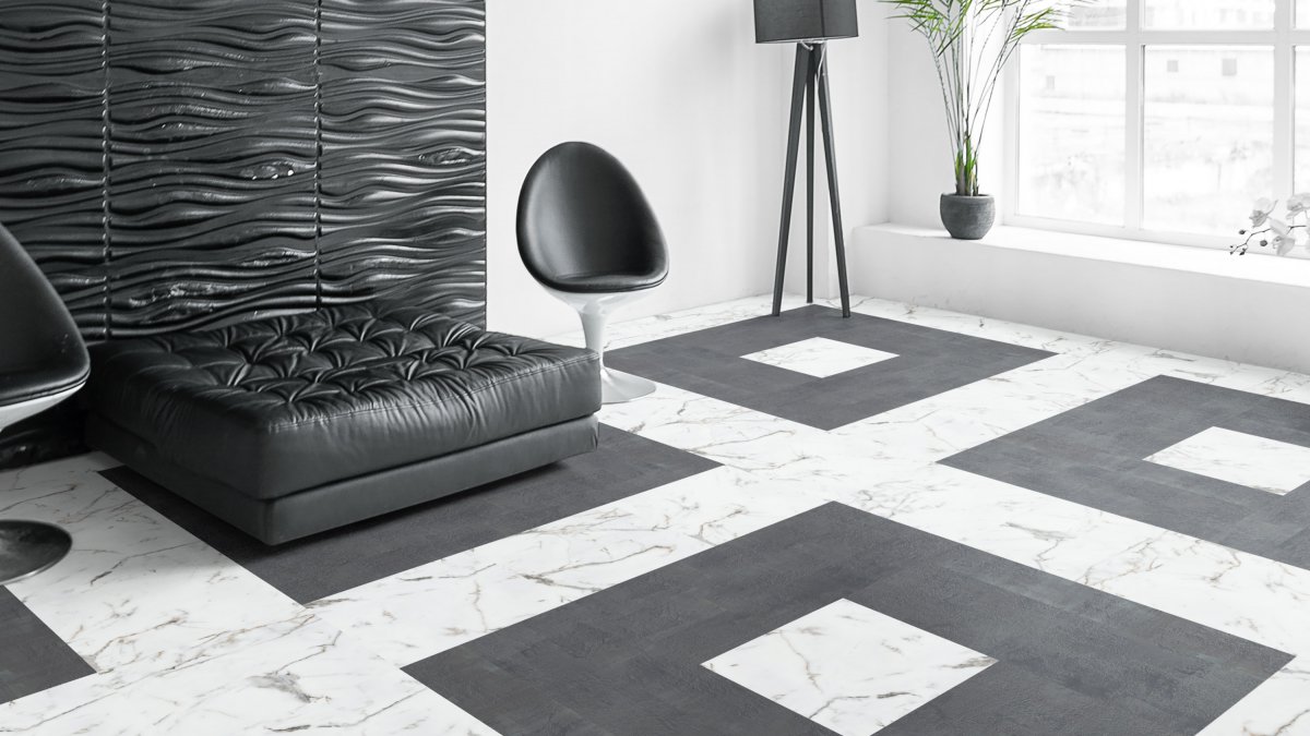 Кварцвиниловая плитка Tarkett Art Vinyl клеевая Lounge Digi Edition Sander DJ 457,2×457,2×3 фото в интерьере