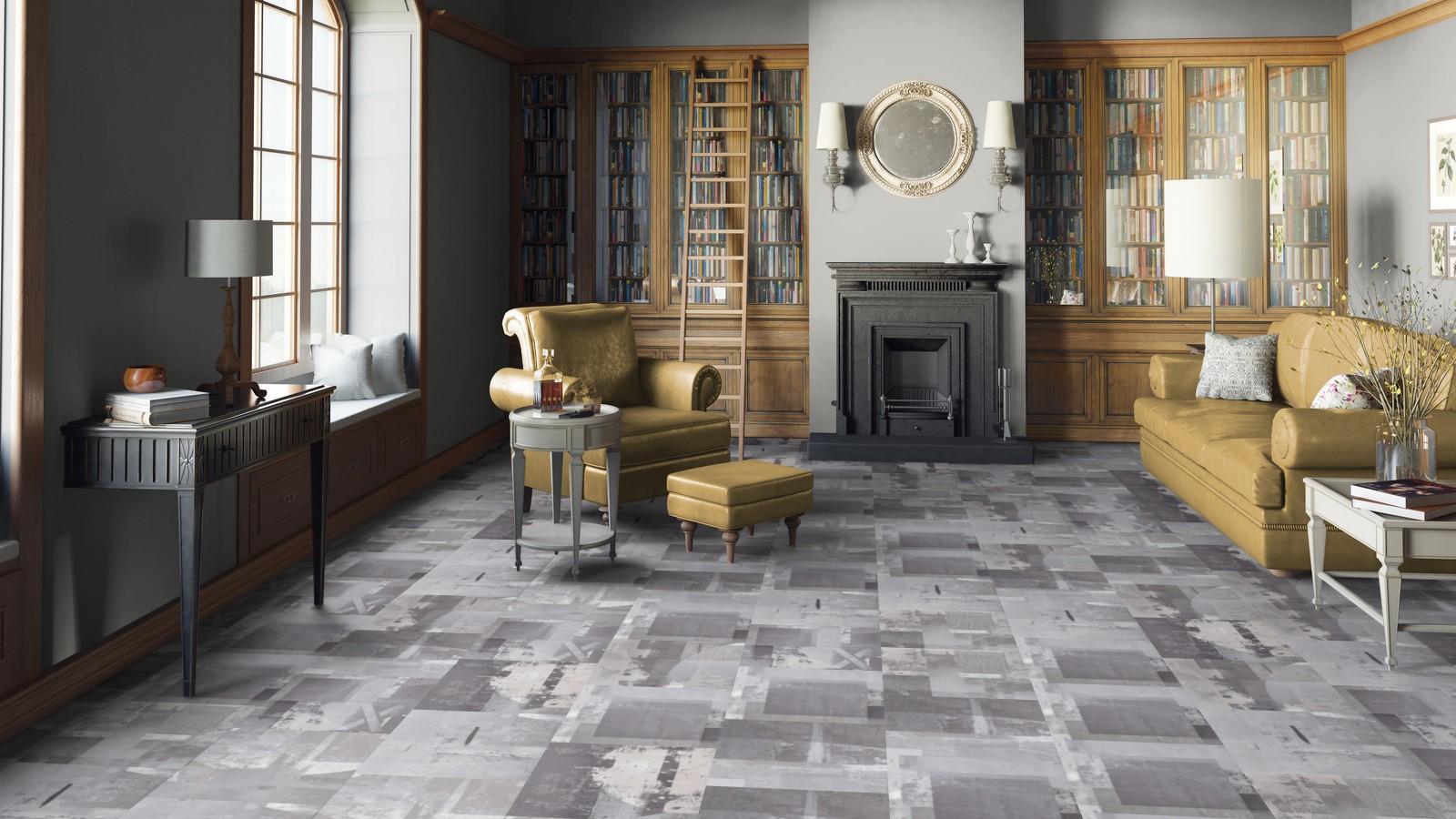 Кварцвиниловая плитка Tarkett Art Vinyl клеевая Lounge Digi Edition Thomas DJ 457,2×457,2×3 фото в интерьере