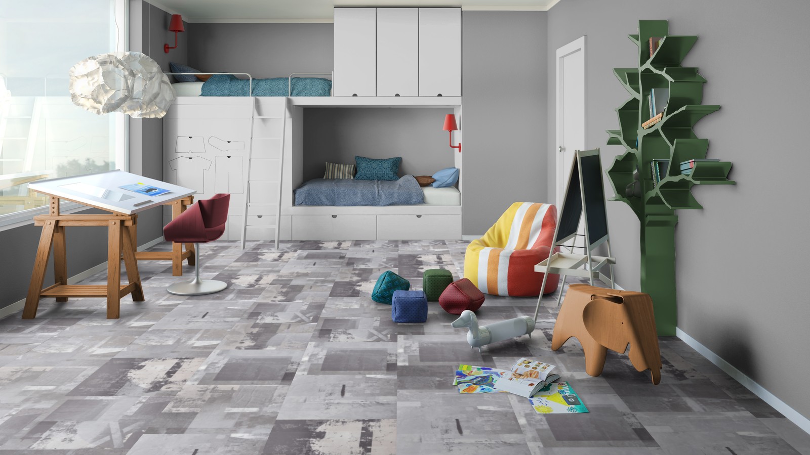 Кварцвиниловая плитка Tarkett Art Vinyl клеевая Lounge Digi Edition Thomas DJ 457,2×457,2×3 фото в интерьере