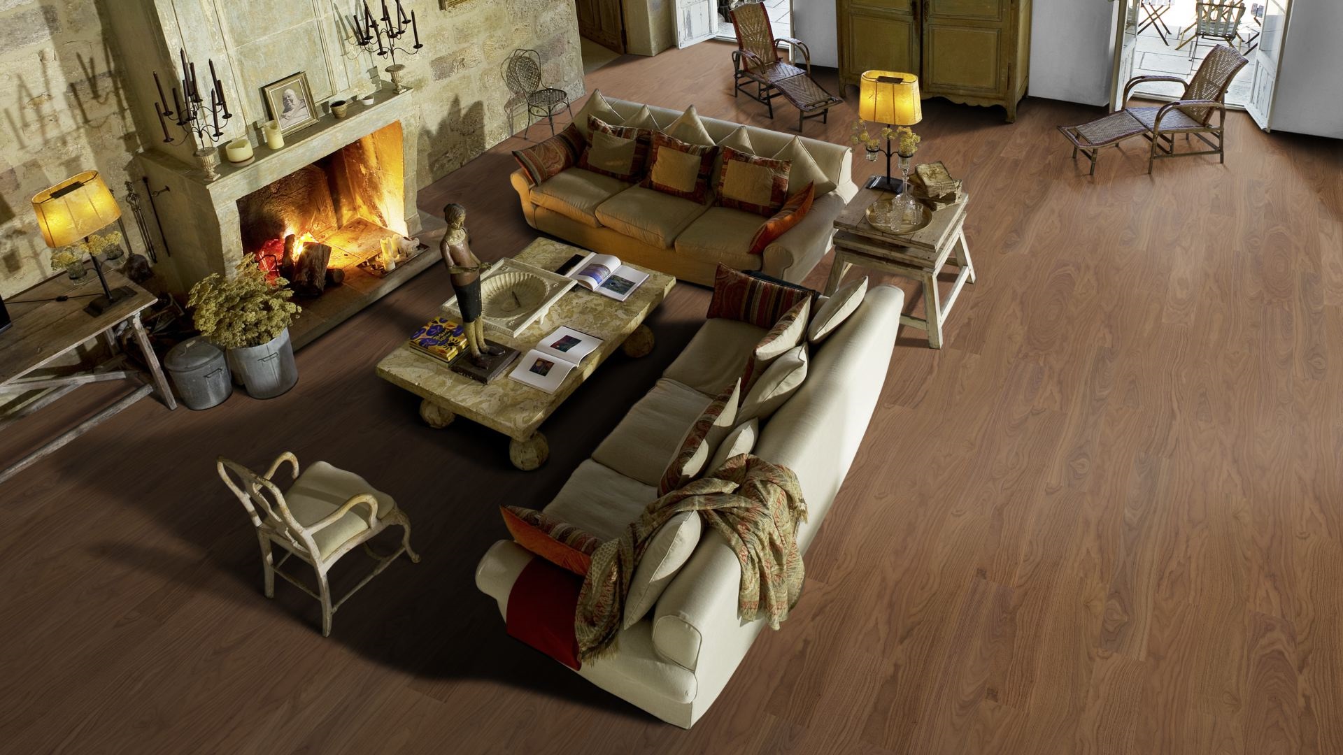 Паркетная доска Kahrs Life Орех Pure Walnut LTCLRW3010-150 Calm 1810×150×7 фото в интерьере