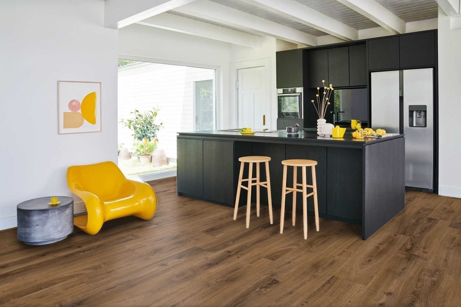 Ламинат Parador Hydron 600 Дуб Монтана выбеленный 1744810 1285×243×9 фото в интерьере