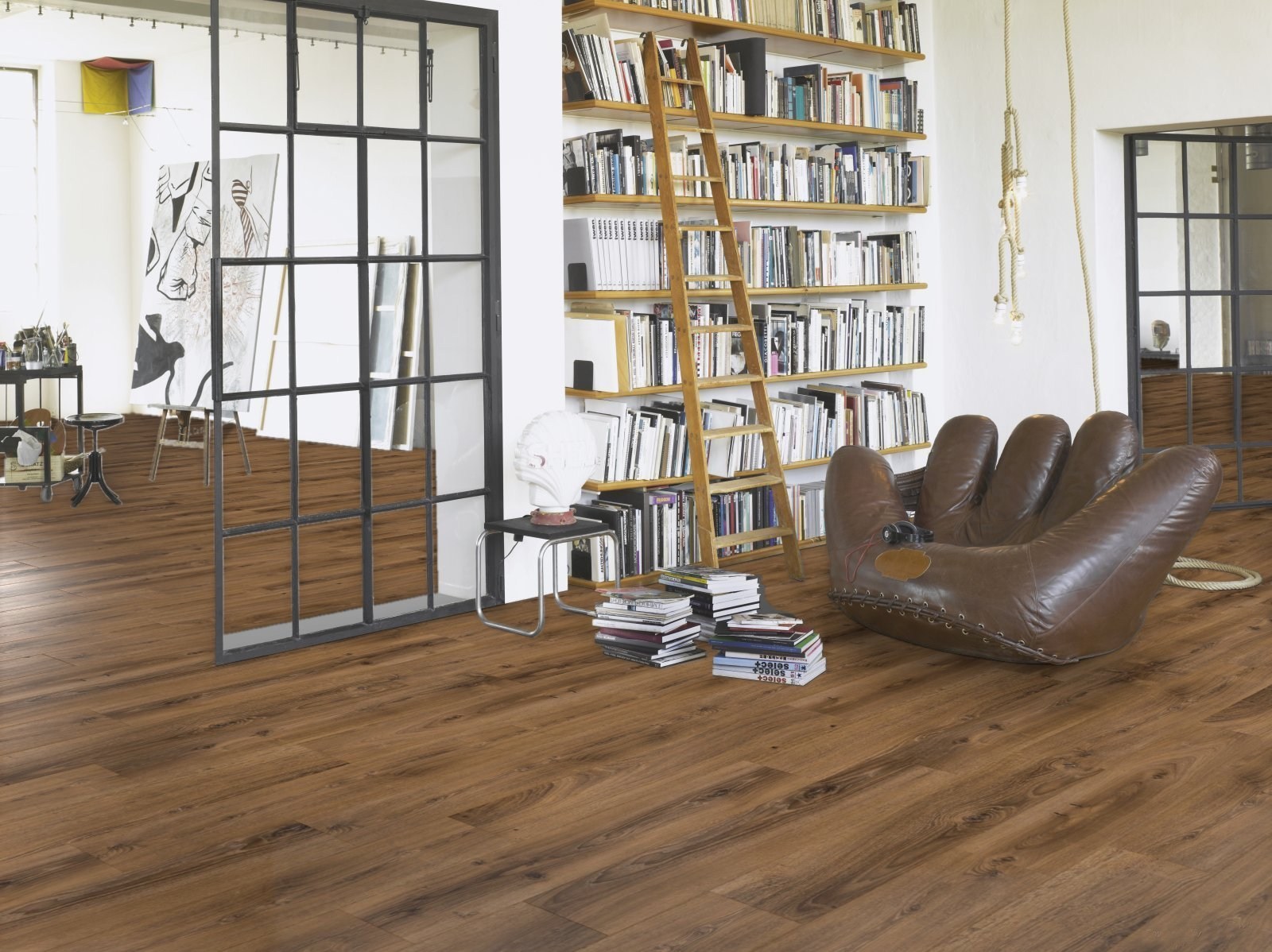 Ламинат Parador Hydron 600 Дуб Монтана выбеленный 1744810 1285×243×9 фото в интерьере