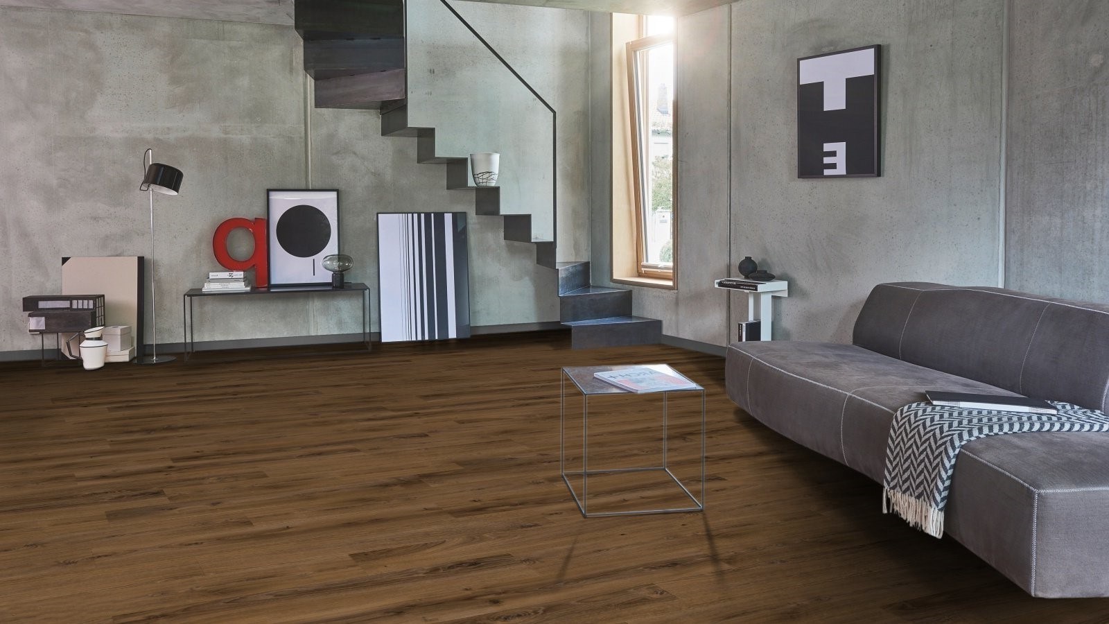 Ламинат Parador Hydron 600 Дуб Монтана выбеленный 1744810 1285×243×9 фото в интерьере