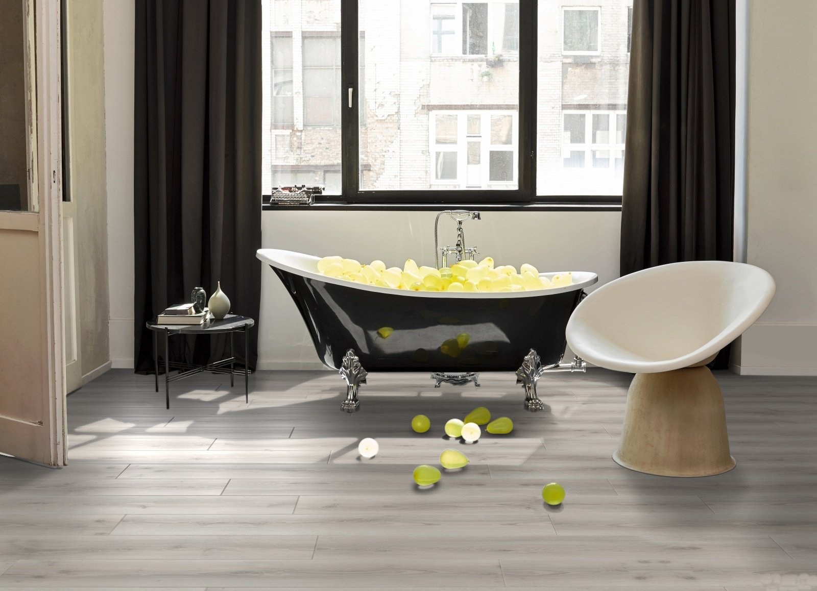 Ламинат Parador Hydron 600 Дуб Аскада бело-выбеленный 1744809 1285×243×9 фото в интерьере