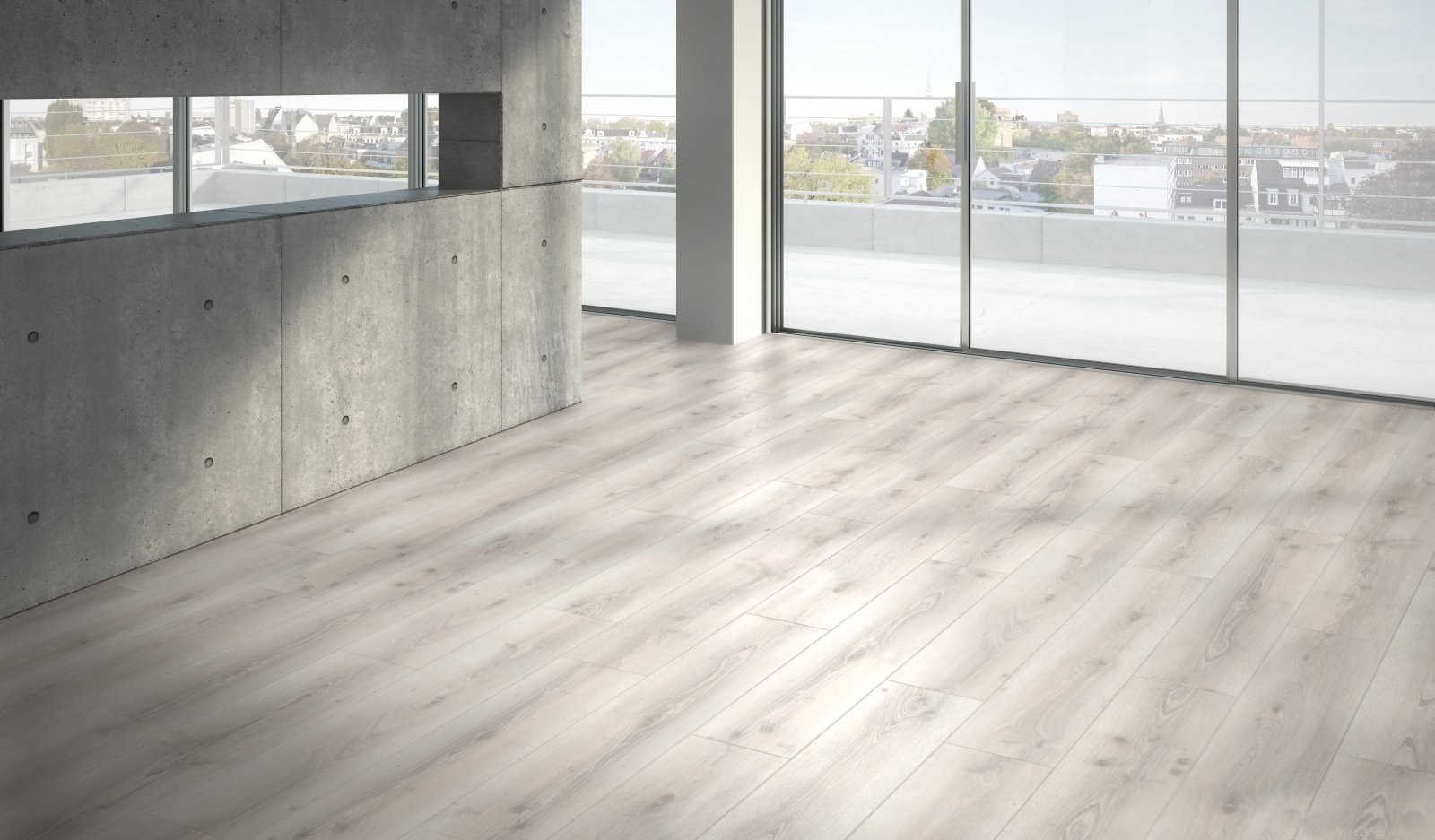 Ламинат Parador Hydron 600 Дуб Аскада бело-выбеленный 1744809 1285×243×9 фото в интерьере