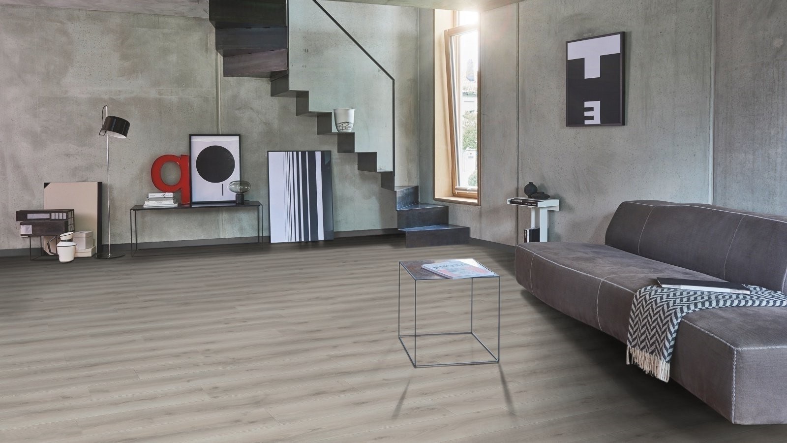 Ламинат Parador Hydron 600 Дуб Аскада бело-выбеленный 1744809 1285×243×9 фото в интерьере