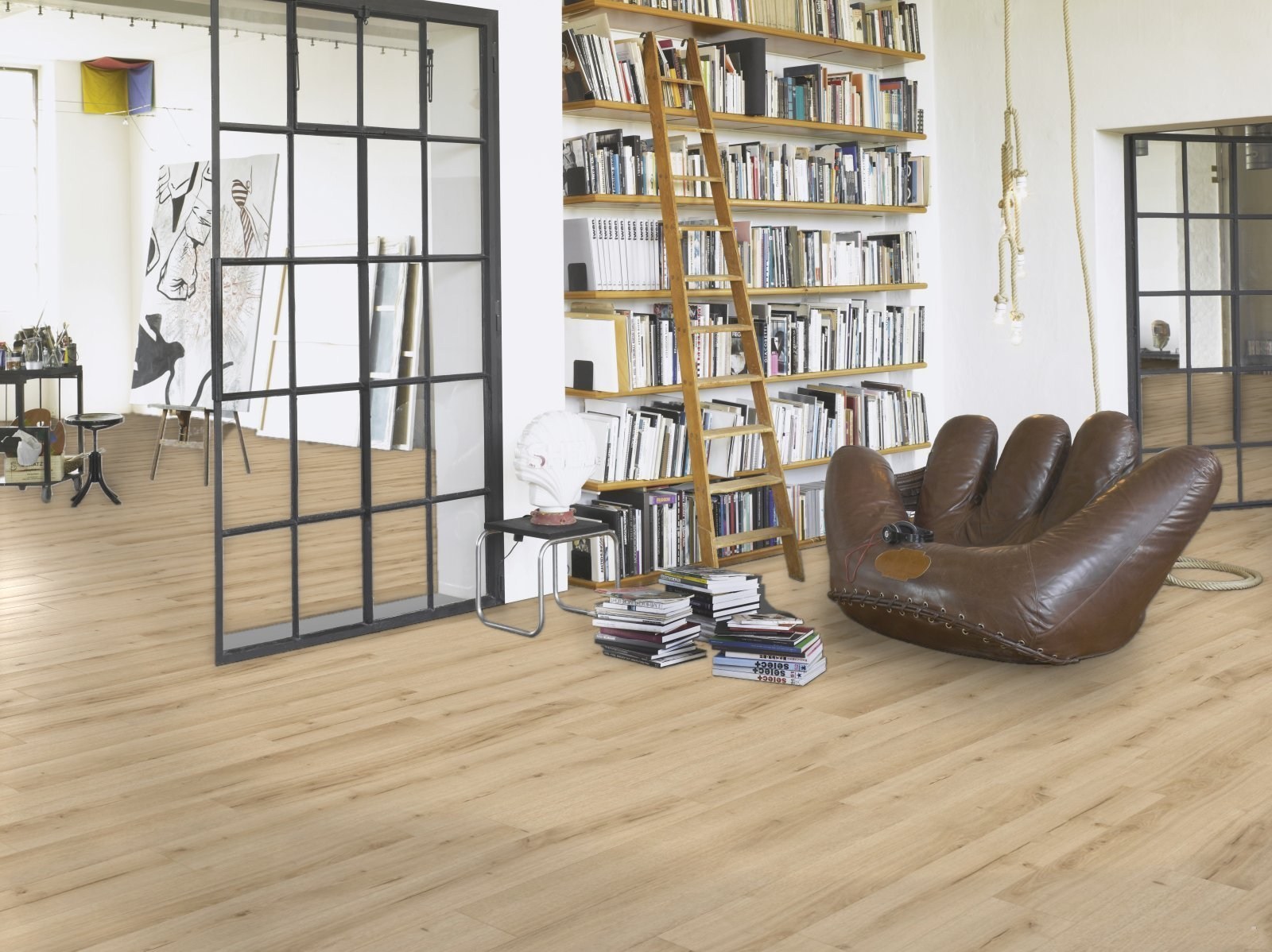 Ламинат Parador Classic 1050V Дуб Лофт Пур 1744698 1285×194×8 фото в интерьере