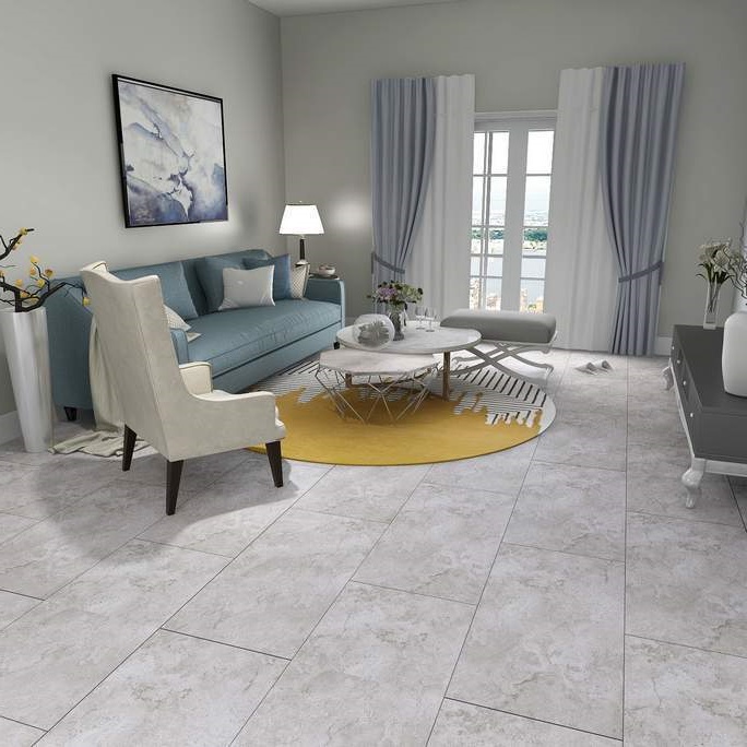 Кварцвиниловый SPC ламинат Evofloor Stone Click Everest Эверест S049 600×300×5,2 фото в интерьере