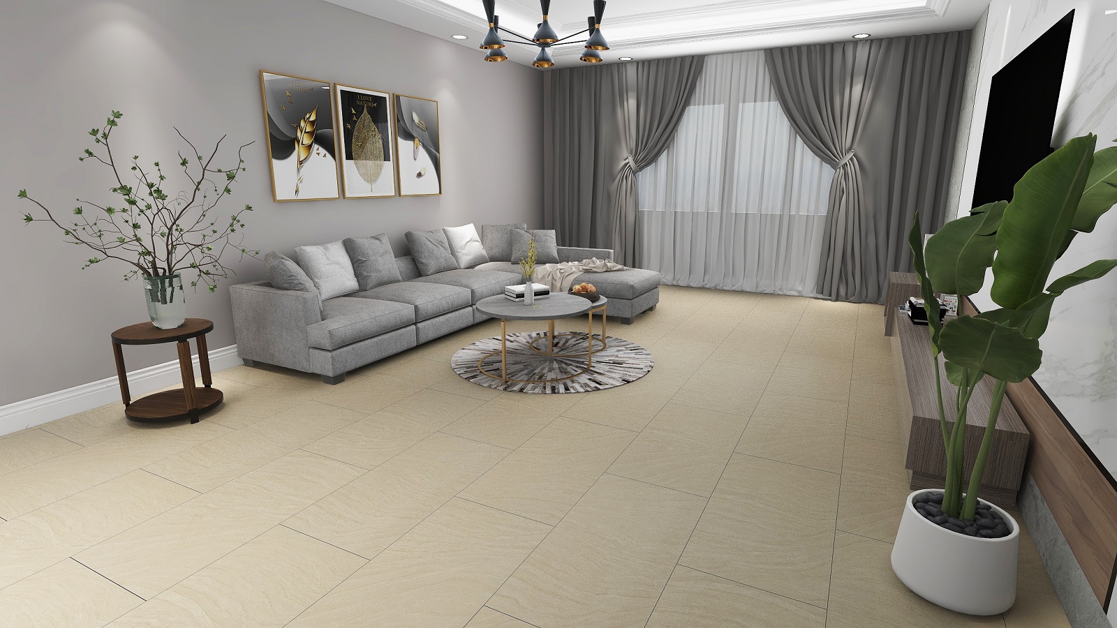 Кварцвиниловый SPC ламинат Evofloor Stone Click Vesuvius Везувий 86301-2 600×300×5,2 фото в интерьере