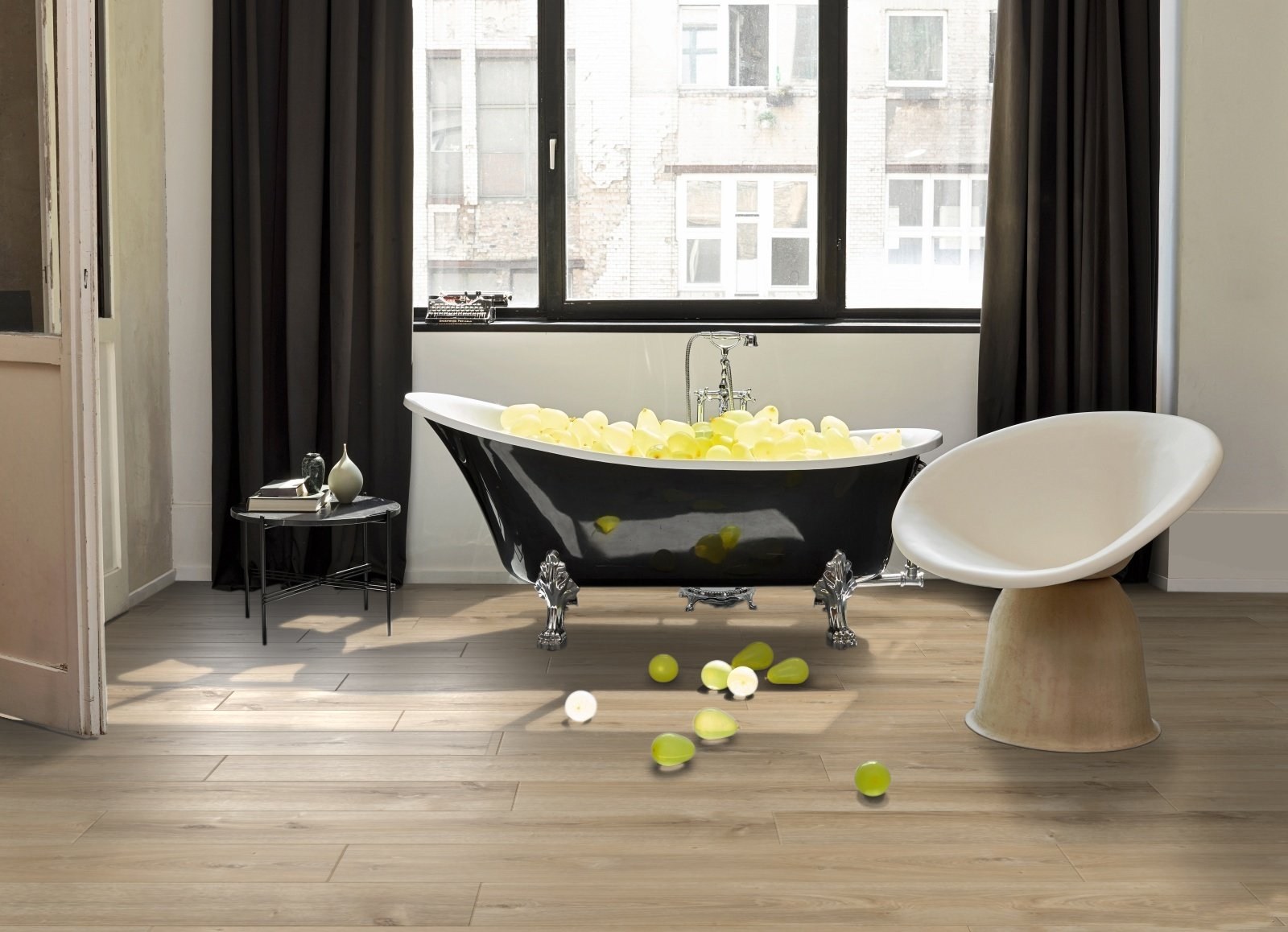 Ламинат Parador Basic 600XS Дуб Нова светло-известковый 1744353 1285×243×8 фото в интерьере