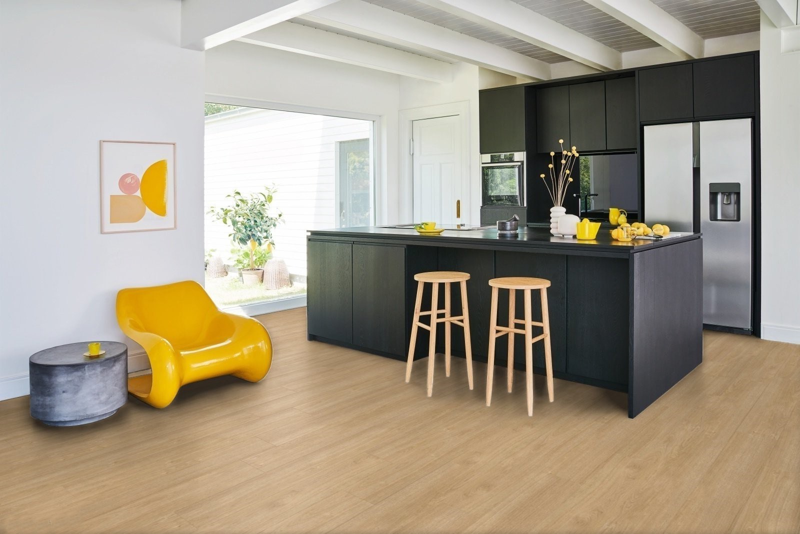 Ламинат Parador Basic 400V Дуб Престиж природа 1744349 1285×194×8 фото в интерьере