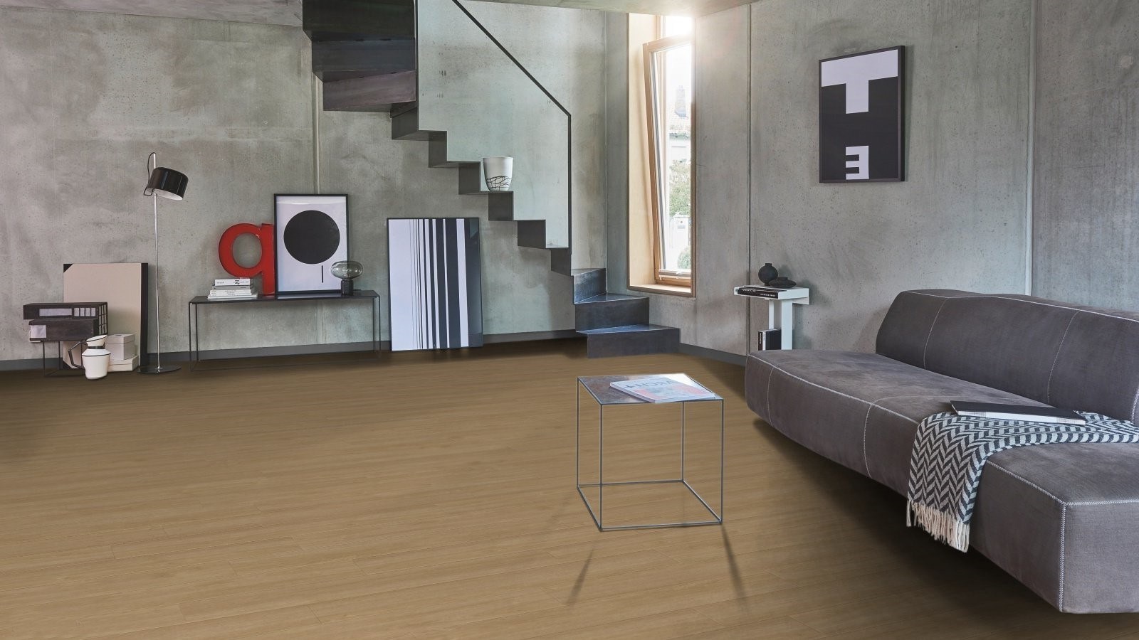 Ламинат Parador Basic 400V Дуб Престиж природа 1744349 1285×194×8 фото в интерьере