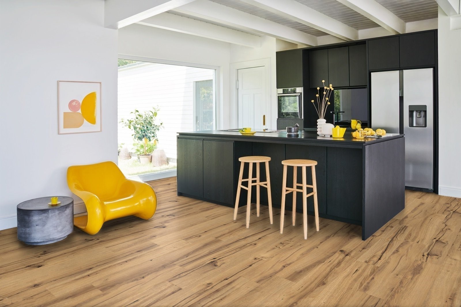 Ламинат Parador Basic 400 Дуб Хроника 1744348 1285×194×8 фото в интерьере