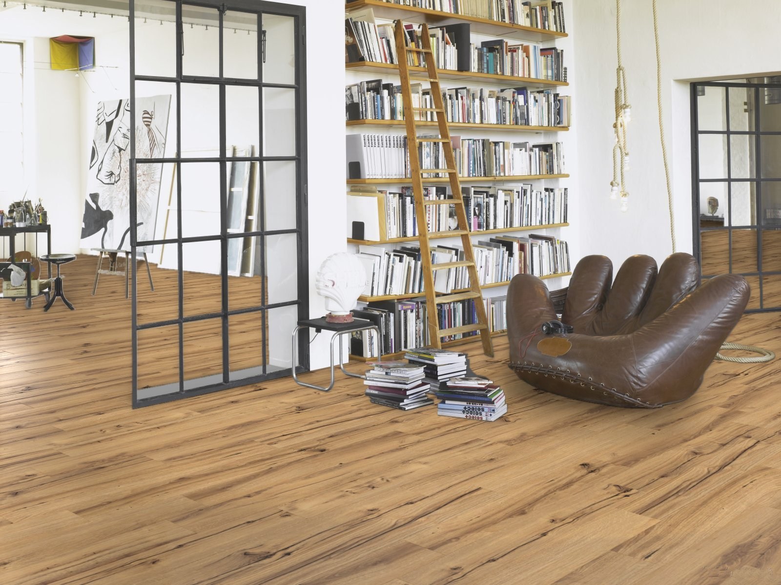 Ламинат Parador Basic 400 Дуб Хроника 1744348 1285×194×8 фото в интерьере