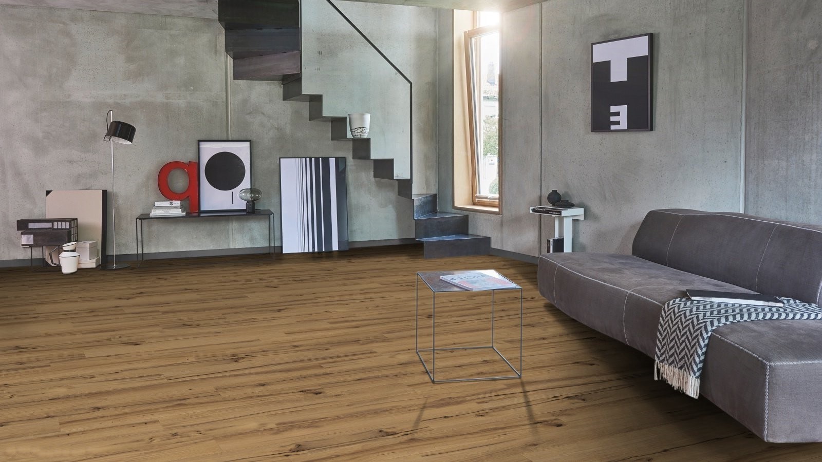 Ламинат Parador Basic 400 Дуб Хроника 1744348 1285×194×8 фото в интерьере