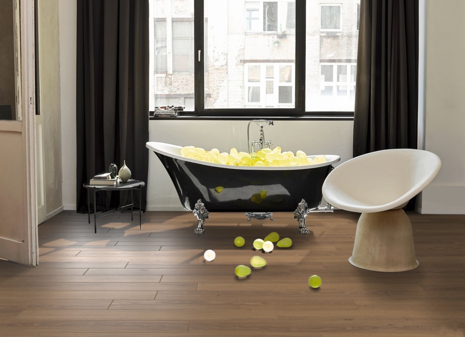 Ламинат Parador Classic 1050V Дуб Студийный медовый 1744697 1285×194×8 фото в интерьере