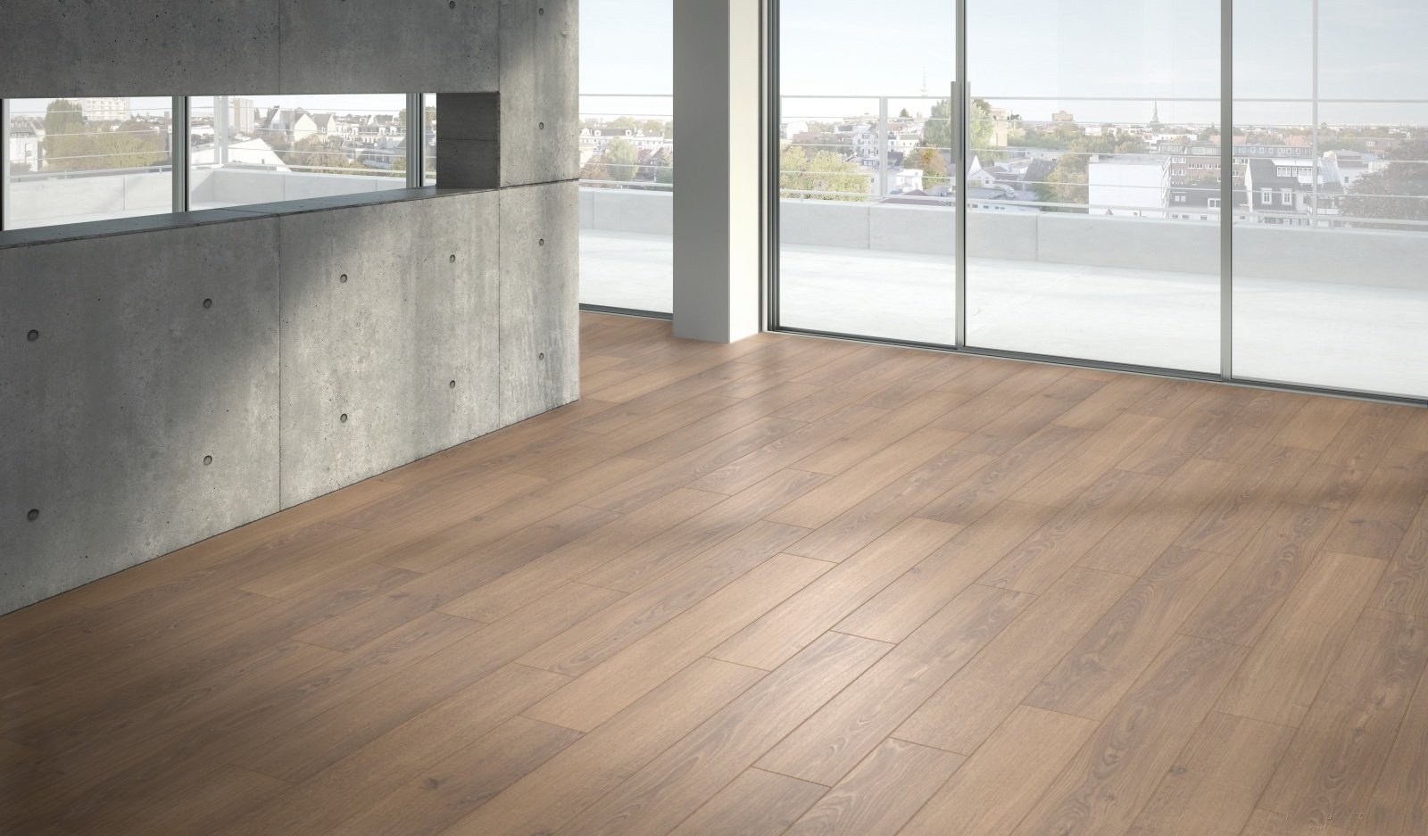 Ламинат Parador Classic 1050V Дуб Студийный медовый 1744697 1285×194×8 фото в интерьере