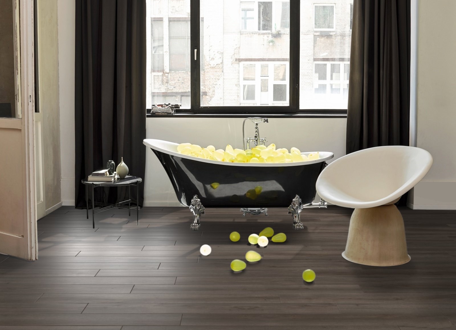 Ламинат Parador Classic 1050V Дуб Лофт копченый белый смазанный 1744699 1285×194×8 фото в интерьере