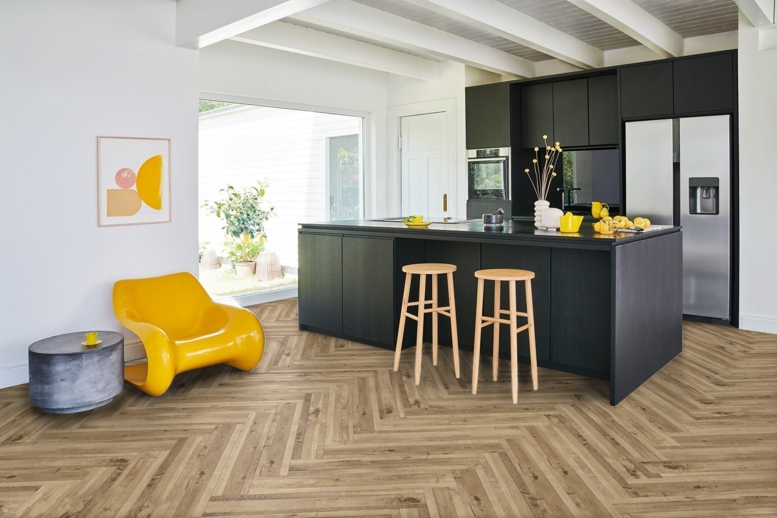 Ламинат Parador Trendtime 3 Multiplank Mix природа 1744703 венгерская елка 858×143×8 фото в интерьере