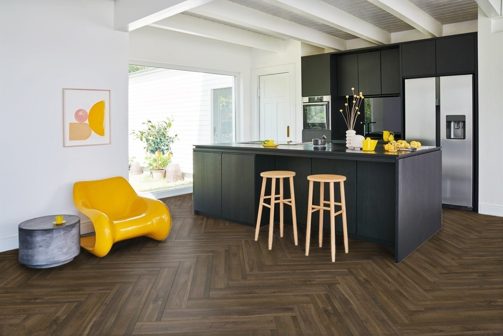 Ламинат Parador Trendtime 3 Multiplank Mix античный 1744702 венгерская елка 858×143×8 фото в интерьере