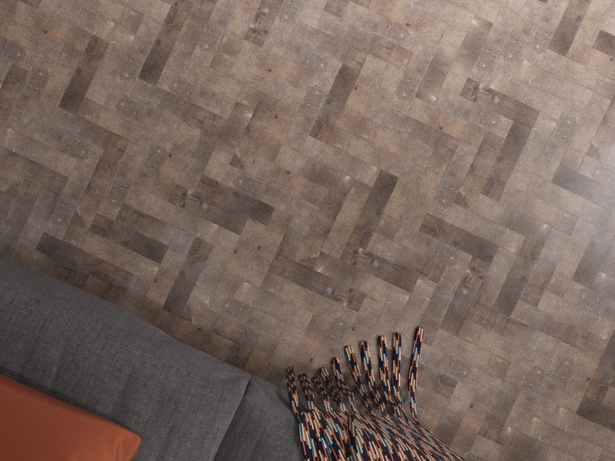 Кварцвиниловая плитка FineFloor клеевая Craft Small Plank Бангалор FF-442 венгерская елка 261,3×65,3×2,5 фото в интерьере