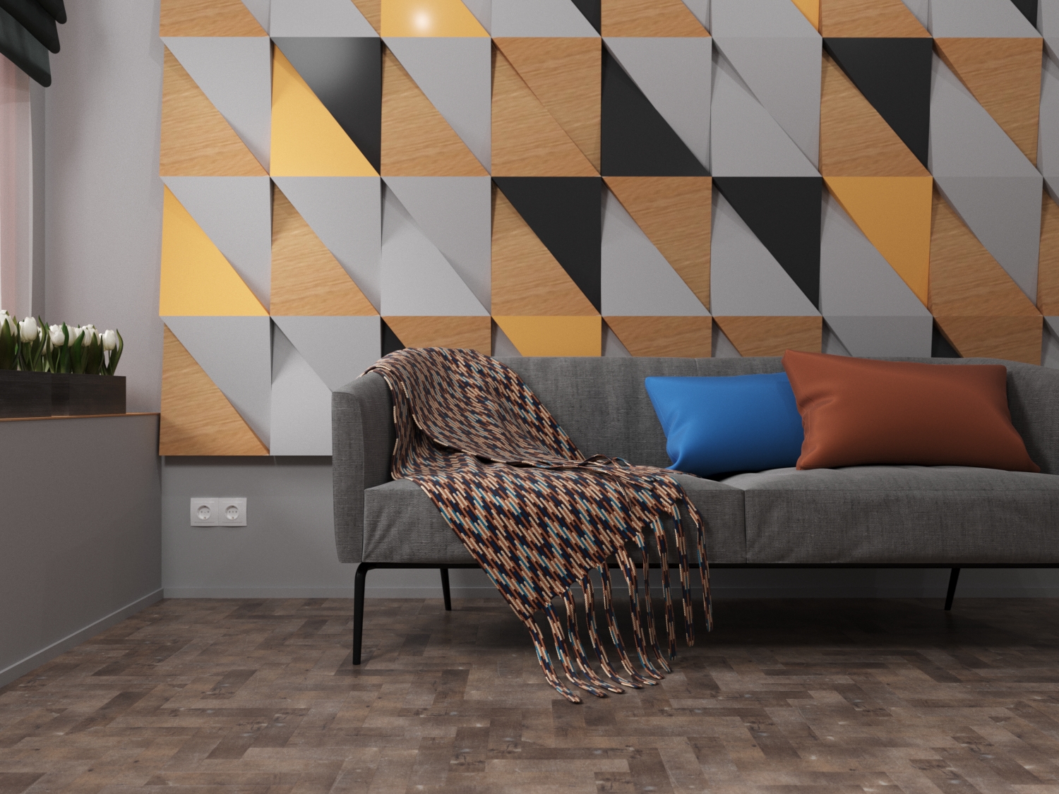 Кварцвиниловая плитка FineFloor клеевая Craft Small Plank Бангалор FF-442 венгерская елка 261,3×65,3×2,5 фото в интерьере